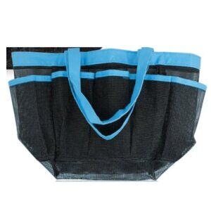 Blue and Black Mesh Shower Caddy